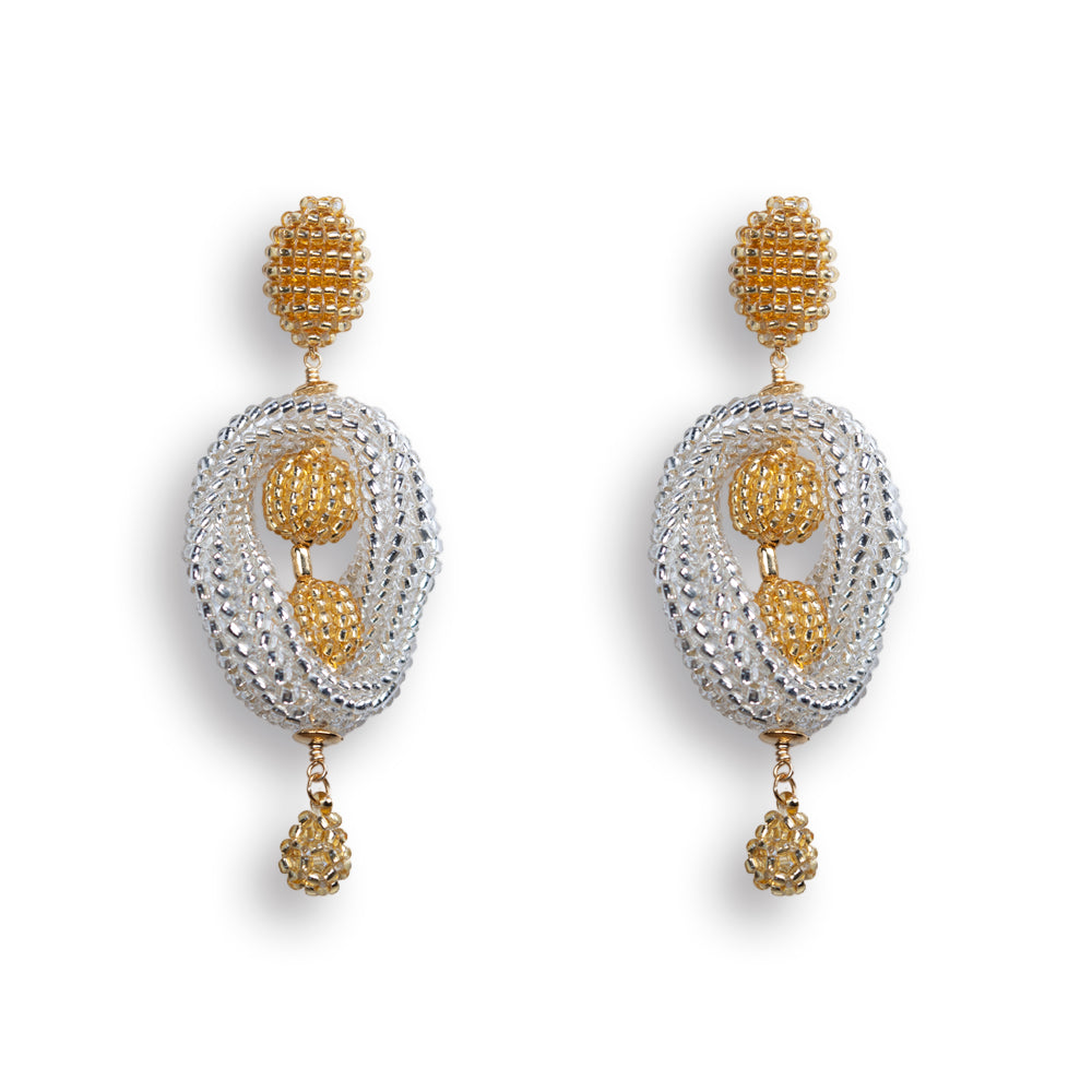 ERINA EARRINGS WHITE & GOLD