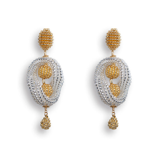 ERINA EARRINGS WHITE & GOLD