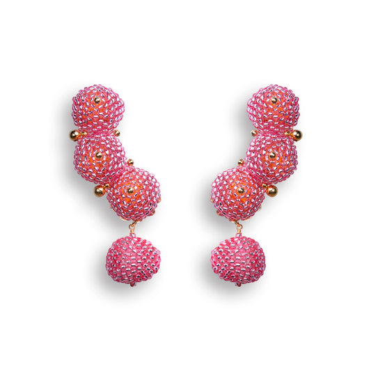 NOVA EARCUFFS & EARRINGS BRIGHT PINK